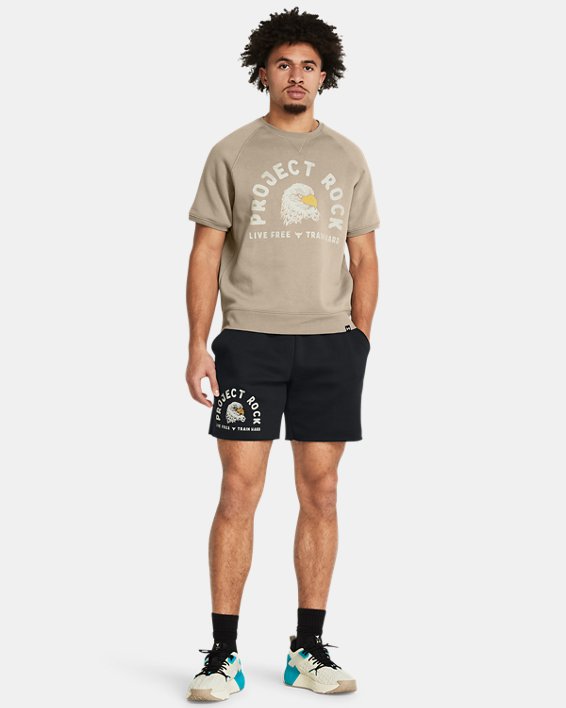 Men's Project Rock Essential Fleece Shorts, Black, pdpMainDesktop image number 2
